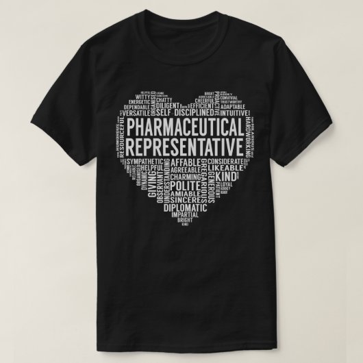 Farmaceutisch vertegenwoordiger Hart T-shirt (Design voorkant)