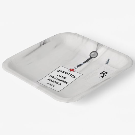 Farmaceutische Afstuderen Papieren Bordje (Gebogen)
