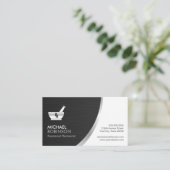 Farmaceutische apotheker Logo - Modern Black Silve Visitekaartje (Staand voorkant)
