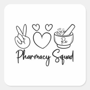 Farmaceutische apotheker vierkante sticker