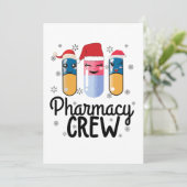 Farmaceutische bemanning. Kerst-T-Shirt apotheker Kaart (Staand voorkant)