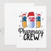 Farmaceutische bemanning. Kerst-T-Shirt apotheker Kaart (Voorkant / Achterkant)