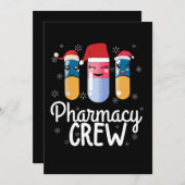 Farmaceutische bemanning. Kerst-T-Shirt apotheker Kaart (Voorkant / Achterkant)