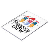 Farmaceutische bemanning. Kerst-T-Shirt apotheker Notitieboek (Linkerzijde)