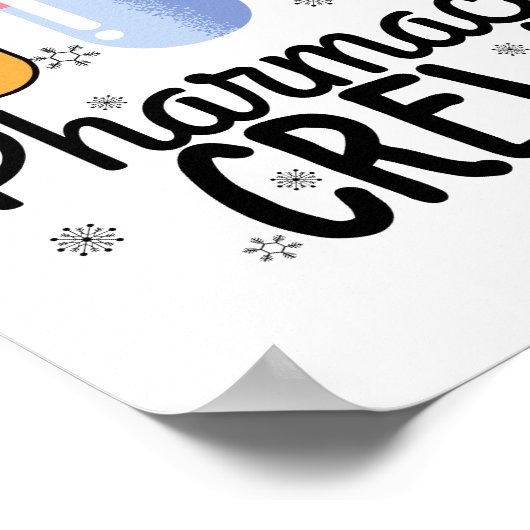 Farmaceutische bemanning. Kerst-T-Shirt apotheker Poster (Hoek)