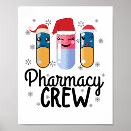 Farmaceutische bemanning. Kerst-T-Shirt apotheker Poster