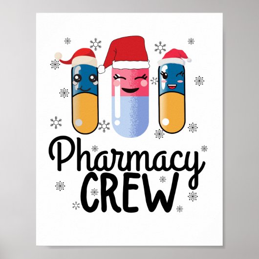Farmaceutische bemanning. Kerst-T-Shirt apotheker Poster (Voorkant)