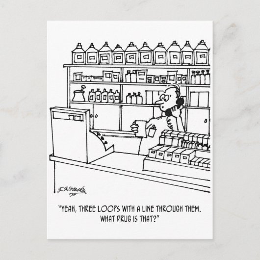 Farmaceutische Cartoon 3109 Briefkaart (Voorkant)