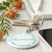 Farmaceutische firma Affirmations Green White Sleutelhanger (Zijkant)