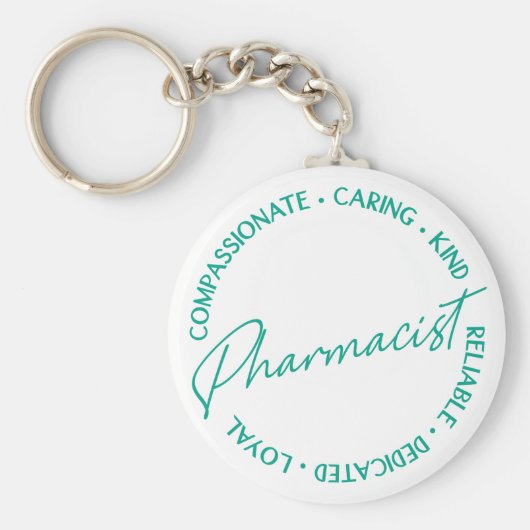 Farmaceutische firma Affirmations Green White Sleutelhanger (Voorkant)