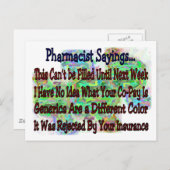 Farmaceutische gezegden: "Je weet dat je apotheker Briefkaart (Voorkant / Achterkant)
