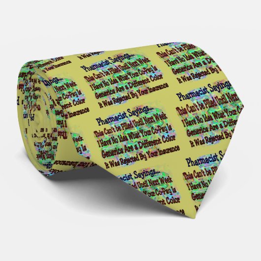 Farmaceutische gezegden: "Je weet dat je apotheker Stropdas (Opgerold)