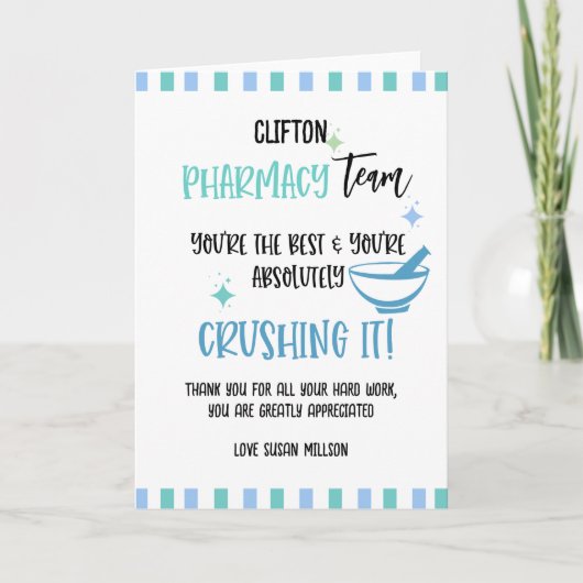 Farmaceutische groep bedankt kaart (Voorkant)