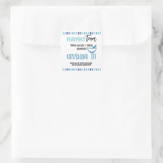 Farmaceutische groep bedankt vierkante sticker (Tas)