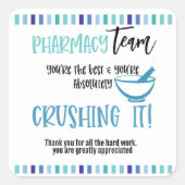 Farmaceutische groep bedankt vierkante sticker (Voorkant)