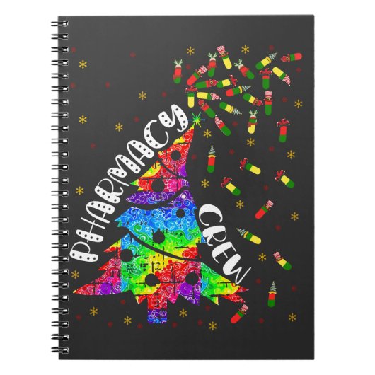 Farmaceutische kerstman Funny Xmas apotheker Gift Notitieboek (Voorkant)