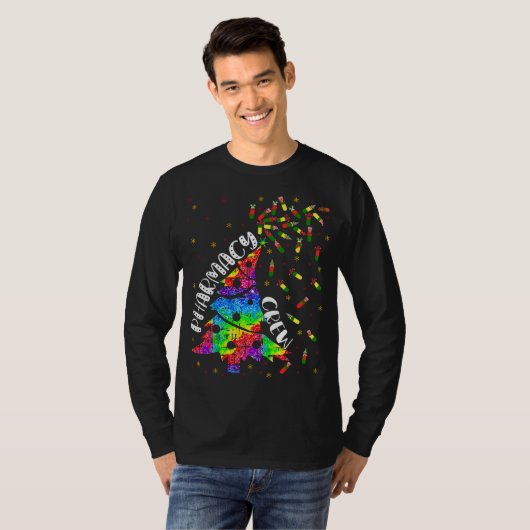 Farmaceutische kerstman Funny Xmas apotheker Gift T-shirt (Voorkant volledig)