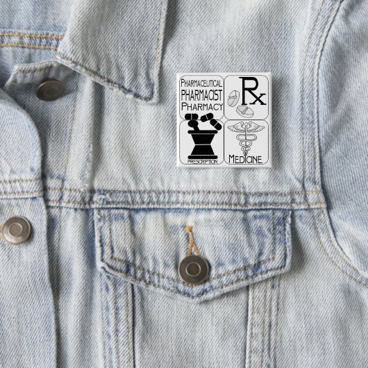 Farmaceutische LOGO Vierkante Button 5,1 Cm (In situ)