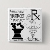 Farmaceutische LOGO Vierkante Button 5,1 Cm (Voorkant)