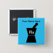 Farmaceutische naam Pins  naam toevoegen Vierkante Button 5,1 Cm (Voorkant /achterkant)