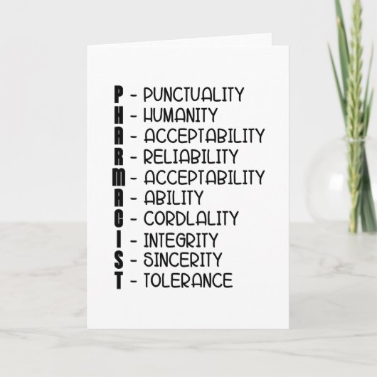 Farmaceutische Quote Medicine Technician Pharmacis Kaart (Voorkant)