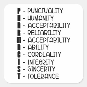 Farmaceutische Quote Medicine Technician Pharmacis Vierkante Sticker