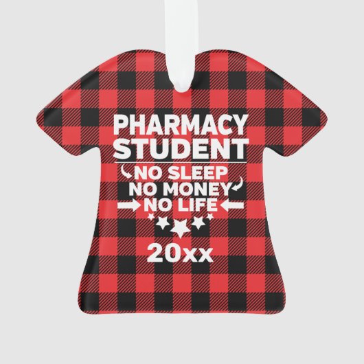 Farmaceutische studie Geen leven geld slaap rood g Ornament (achterkant)