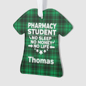 Farmaceutische studie Geen Slaap Geld Leven Groen  Ornament (voorkant)