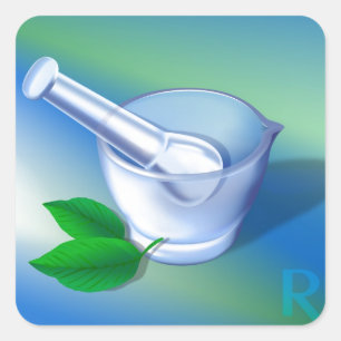 Farmaceutische symbool vierkante sticker
