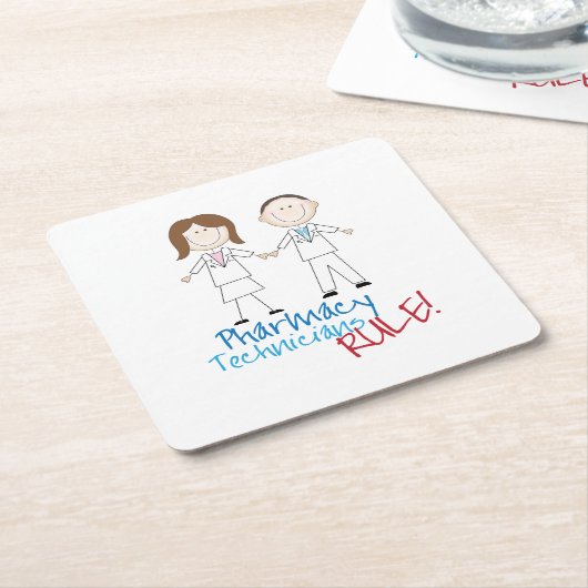 Farmaceutische technici kartonnen onderzetters (Schuin)