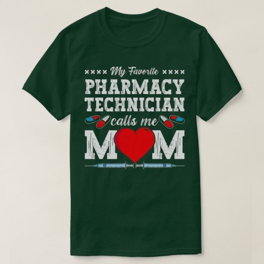 Farmaceutische technicus belt me mam Tech Pharmaci T-shirt (Design voorkant)