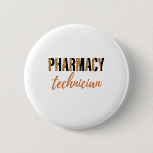 Farmaceutische technicus CPHT Leopard Print Ronde Button 5,7 Cm