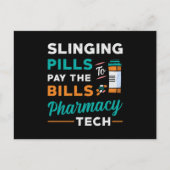 Farmaceutische technicus die pillen verkoopt briefkaart (Voorkant)