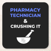 Farmaceutische technicus en druk het af kartonnen onderzetters (Voorkant)