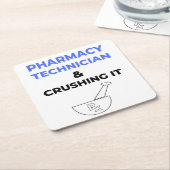 Farmaceutische technicus en drukkerij 2 kartonnen onderzetters (Schuin)