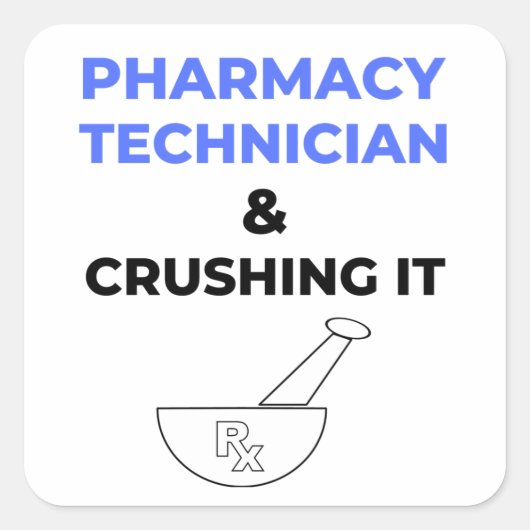 Farmaceutische technicus en drukkerij 2 vierkante sticker (Voorkant)