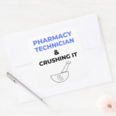 Farmaceutische technicus en drukkerij 2 vierkante sticker (Envelop)