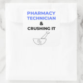 Farmaceutische technicus en drukkerij 2 vierkante sticker (Tas)