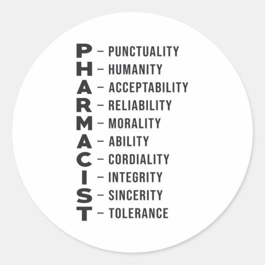 Farmaceutische technicus Geneesmiddel op technisch Ronde Sticker (Voorkant)