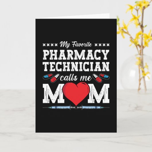 Farmaceutische technicus noemt me mam Tech Pharmac Kaart (Gele Bloem)