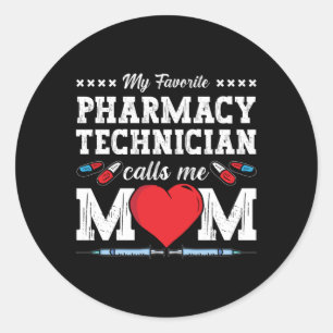Farmaceutische technicus noemt me mam Tech Pharmac Ronde Sticker