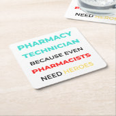 Farmaceutische technicus omdat zelfs apothekers 2 kartonnen onderzetters (Schuin)