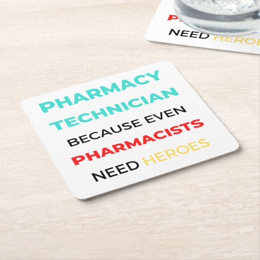 Farmaceutische technicus omdat zelfs apothekers 2 kartonnen onderzetters (Schuin)