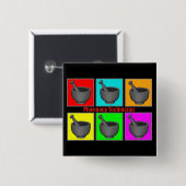 Farmaceutische technicus Popart Gifts Vierkante Button 5,1 Cm (Voorkant /achterkant)