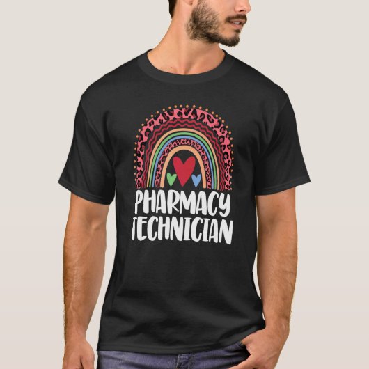 Farmaceutische technicus Rainbow Mannen Leopard Ra T-shirt (Voorkant)