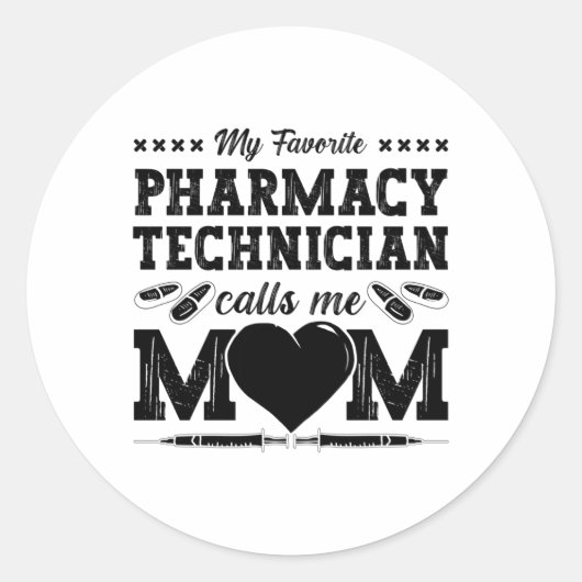 Farmaceutische technicus roept me op tot mamaapapo ronde sticker (Voorkant)