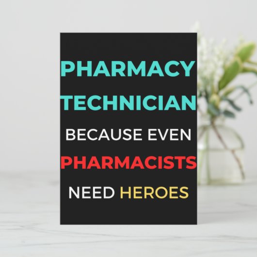 Farmaceutische technicus, zelfs apothekers bedankkaart (Staand voorkant)