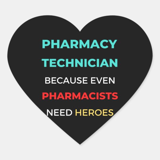 Farmaceutische technicus, zelfs apothekers hart sticker (Voorkant)
