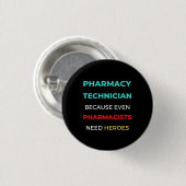 Farmaceutische technicus, zelfs apothekers ronde button 3,2 cm (Voorkant /achterkant)
