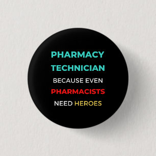 Farmaceutische technicus, zelfs apothekers ronde button 3,2 cm